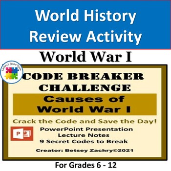 Preview of Causes of World War I Activity:  Escape Room