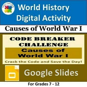 Preview of Causes of World War I Escape Room Digital Activity
