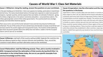 Preview of Causes of World War I Lesson