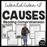World War I MAIN Causes Reading Comprehension Informationa