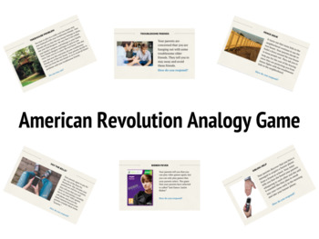 Preview of Causes of the American Revolution Analogy Game