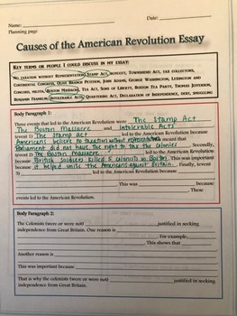 american revolution essay ideas