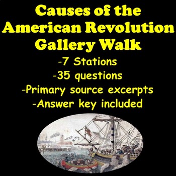 Preview of Causes of the American Revolution Gallery Walk