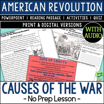 Preview of Causes of the American Revolution Lesson - Revolutionary War Causes Activity