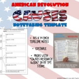 Causes of the American Revolution Notes Template