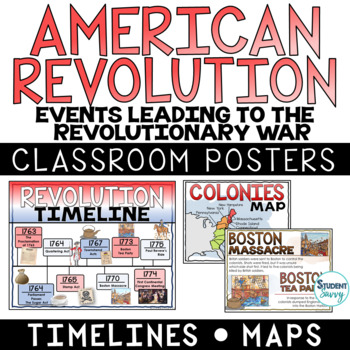 Preview of Causes of the American Revolution Posters | American Revolution Timeline Map