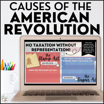Preview of Causes of the American Revolution Reading Comprehension Passages and Activities
