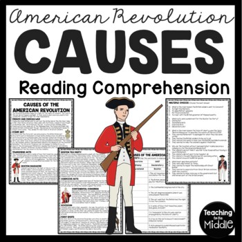 Preview of Causes of the American Revolution Reading Comprehension Worksheet