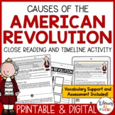 Causes of the American Revolution Reading Passages | Timel