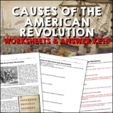 Causes of the American Revolution Reading Worksheets and A