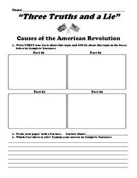 Causes of the American Revolution 