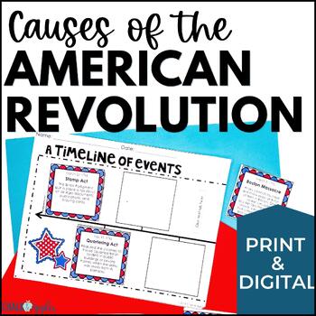 Preview of Causes of the American Revolution Timeline - Revolutionary War Print & Digital