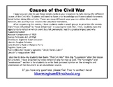 Causes of the Civil War Card Sort