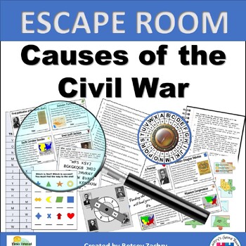 Preview of Causes of the American Civil War Escape Room Activity