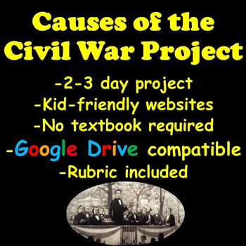 Preview of Causes of the Civil War Project