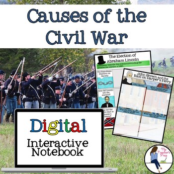 Preview of Causes of the Civil War Interactive Notebook for Google Drive