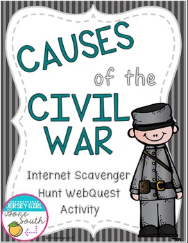 Preview of Causes of the Civil War Internet Scavenger Hunt WebQuest Activity