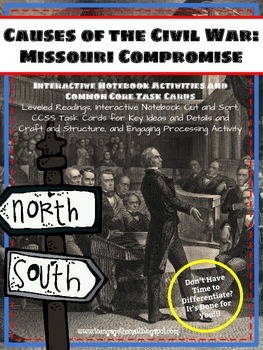 Preview of Causes of the Civil War: Missouri Compromise Readings and Interactive Notebook