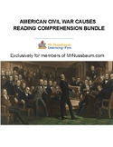 ELA TEST Practice: Causes of the Civil War Reading Compreh
