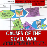 Causes of the Civil War Vocabulary Matching Activity