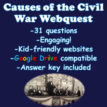 Preview of Causes of the Civil War Webquest