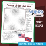 Causes of the Civil War Word Search Puzzle Activity Vocabu