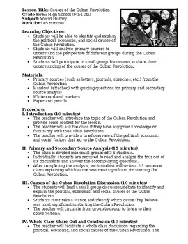 Preview of Causes of the Cuban Revolution