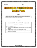 French Revolution Causes - Position Paper (Essay) and Rubric