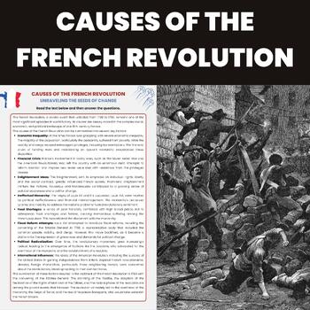 Preview of Causes of the French Revolution Reading Comprehension | French History