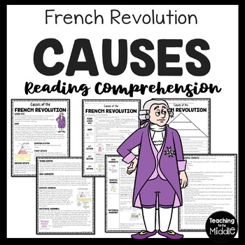 Preview of Causes of French Revolution Reading Comprehension Worksheet