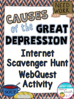 Preview of Causes of the Great Depression Differentiated Internet Scavenger Hunt WebQuest