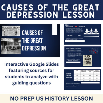 Preview of Causes of the Great Depression: NO PREP Interactive Slides Lesson