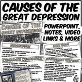 Causes of the Great Depression PowerPoint and Notes Resource