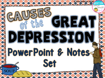 Preview of Causes of the Great Depression PowerPoint and Notes Set