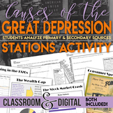 Causes of the Great Depression Stations Activity Primary a