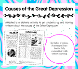 Causes of the Great Depression ... Stations and Scavenger Hunt!!