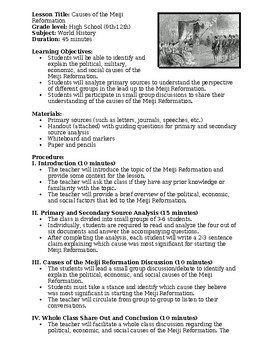 Causes of the Meiji Reformation by World History Time Travelers