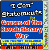 Revolutionary War Causes: "I Can" Statements & Learning Go