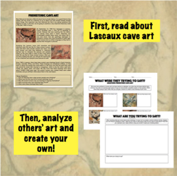 Cave Art Activity: Text plus Worksheet by TeachingAncient | TpT