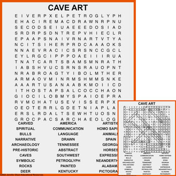 Preview of Cave Art Word Search