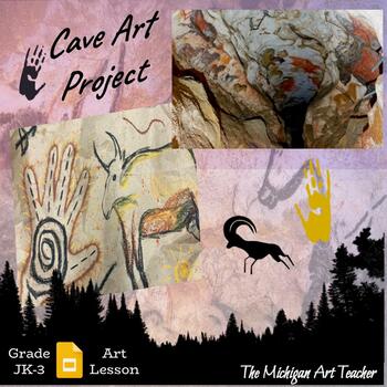 Preview of Cave Painting Art Project and Lesson - Prehistoric Art - Elementary Art Lesson