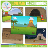 Caveman Prehistoric Backgrounds Clip Art - For BOOM CARDS 