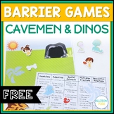 FREE Cavemen & Dinos Barrier Game Speech Therapy - Speakin