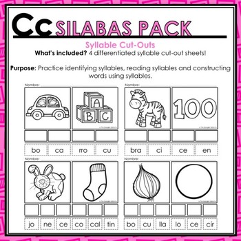 Cc Spanish Syllables Pack - La Silaba Cc by the Spanglish Senorita