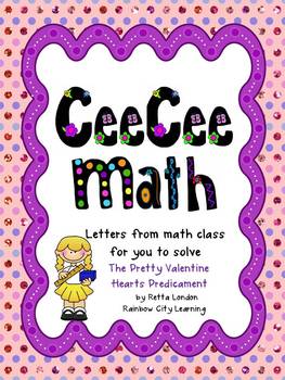 Preview of Compare Fractions and Divide Whole Numbers Pretty Valentine Hearts Problem