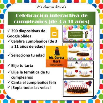 Celebracion Interactiva De Cumpleanos De 3 A 11 Anos En Google Slides