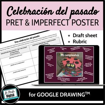 Preview of Celebración del Pasado Digital Poster Project / Preterite & Imperfect Spanish