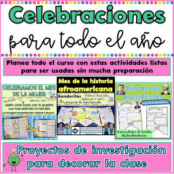 Preview of Holidays Around the World Activities Spanish Celebraciones para todo el año