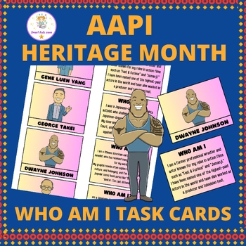 Preview of Celebrate AAPI Heritage Month with Who Am I? Task Cards | AAPI Matching Games