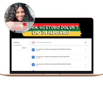 Preview of Black History Doesn't End In February Google Classroom Banner |Distance Learning